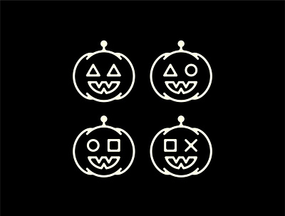 Gaming Jack-o'-lanterns design double meaning flat gaming halloween icon illustration jackolantern logo minimal playstation pumpkin vector wit