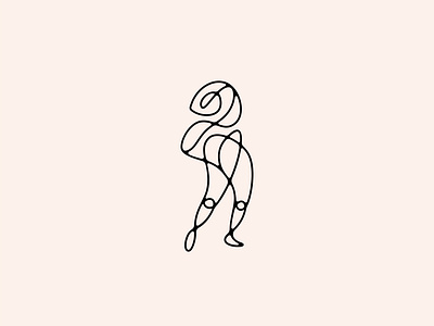 Female Icon 3 abstract bodypositive branding design digital art female icon illustration linear lineart logo minimal pose vector woman