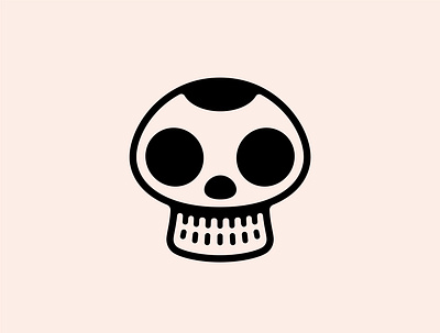 Deadly Mushroom death design digital art double meaning flat icon illustration lineart logo minimal mushroom poison skull tattoo vector vectors wit