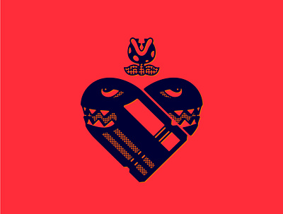 Super Mario Valentine bullet design digital art double meaning flat flower heart icon illustration logo mario minimal super mario bros tattoo valentine vector wit