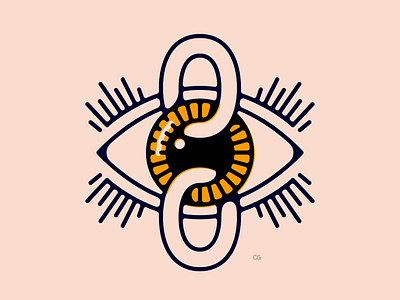 Locking Eyes abstract chain design eye flat gay icon illustration iris lineart logo minimal style tattoo technique vector wit