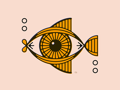 Fish Eye abstract design eye fish flat graphic design icon illustration line art logo minimal style tattoo vector wit