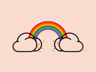 Rainbow butts butt cloud design flat gay icon illustration logo minimal pride rainbow vector wit