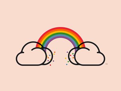 Rainbow butts butt cloud design flat gay icon illustration logo minimal pride rainbow vector wit