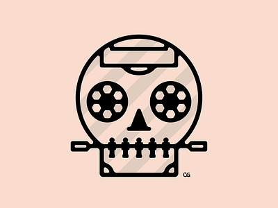 Foosball Skull abtract design flat foosball icon illustration line art logo minimal skull soccer vector wit