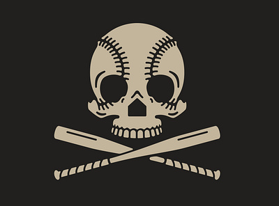 Dead Ball adobe illustrator baseball branding crest design digital art double meaning flat icon illustration logo minimal skull skull and crossbones tattoo vector wit