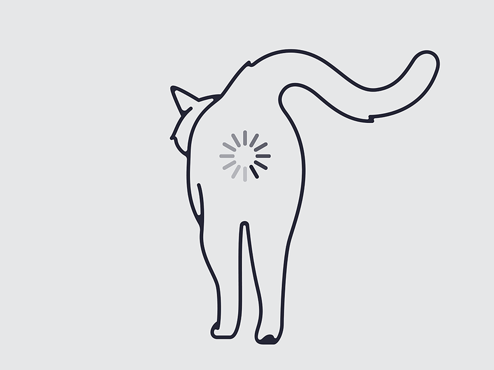 Cat Butt animation branding butt cat design digital art double meaning flat gif icon illustration loading logo minimal vector wit