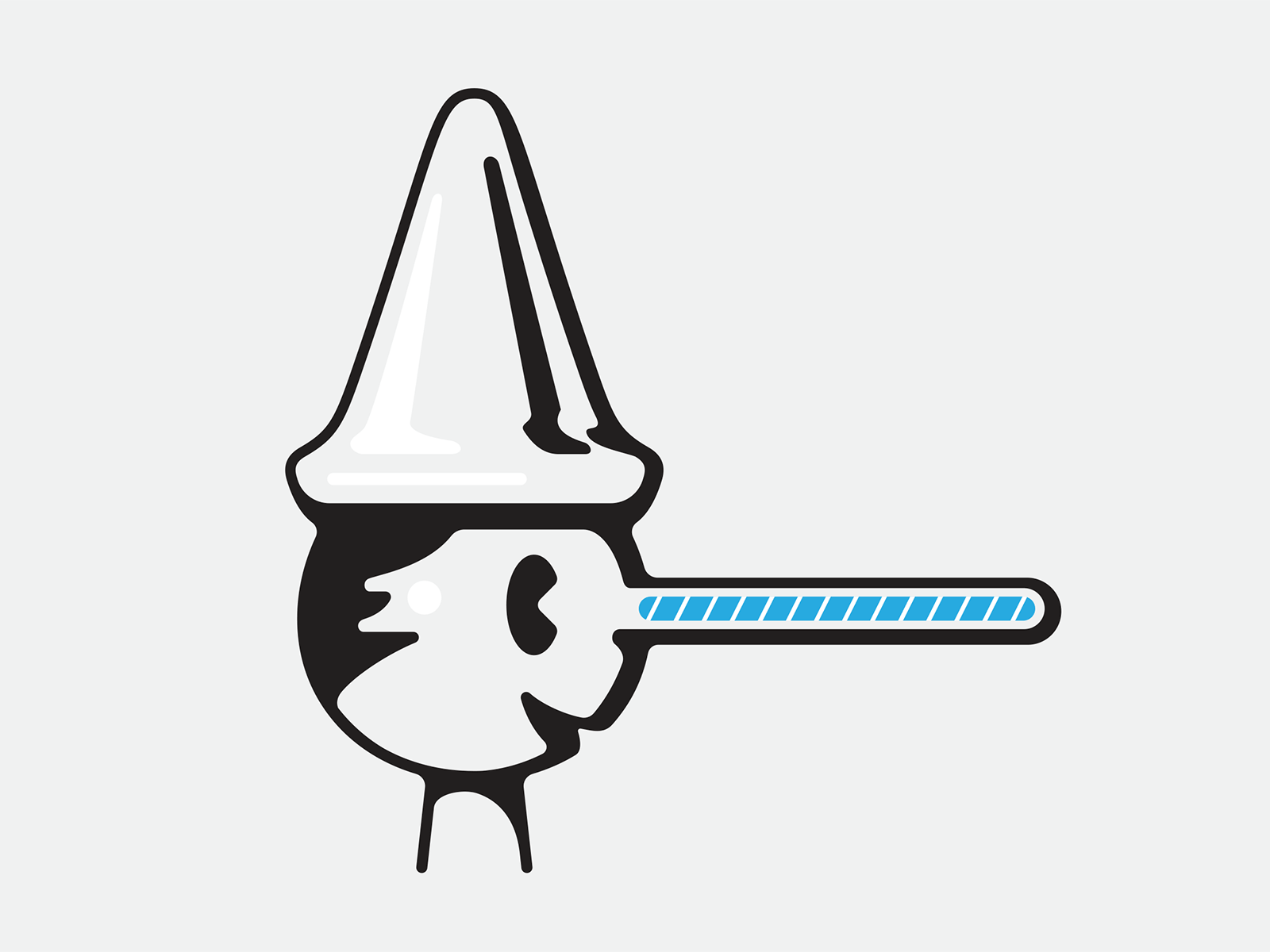 Thought of this while waiting for Pinnochio on Disney+ to load animation branding design disney double meaning flat icon illustration loading loading bar logo minimal pinnochio vector wit