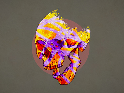 Fiery skull