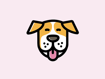 Pup logo dog line logo mark pink pup puppy
