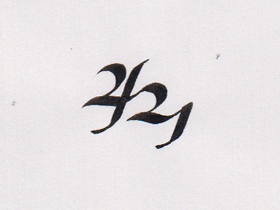 421 Shot numbers typography 421 broad-nib