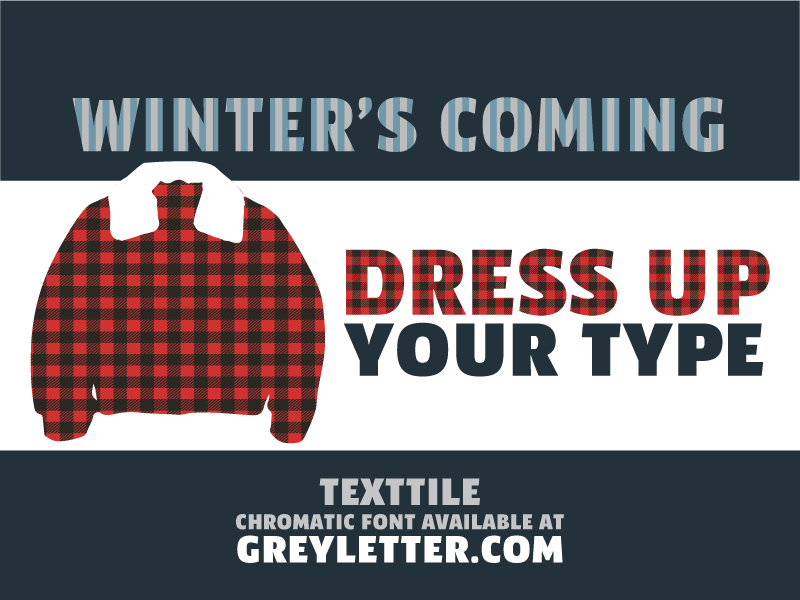TextTile Winter Sale typography type design patterns hatches font plaid chromatic