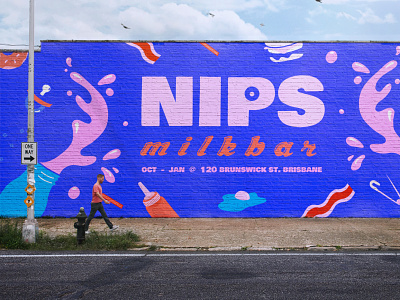 Nips Milkbar Wall branding design graphic design icon illustration