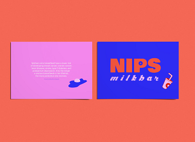 Nips Milkbar Postcards branding design graphic design icon illustration print vector