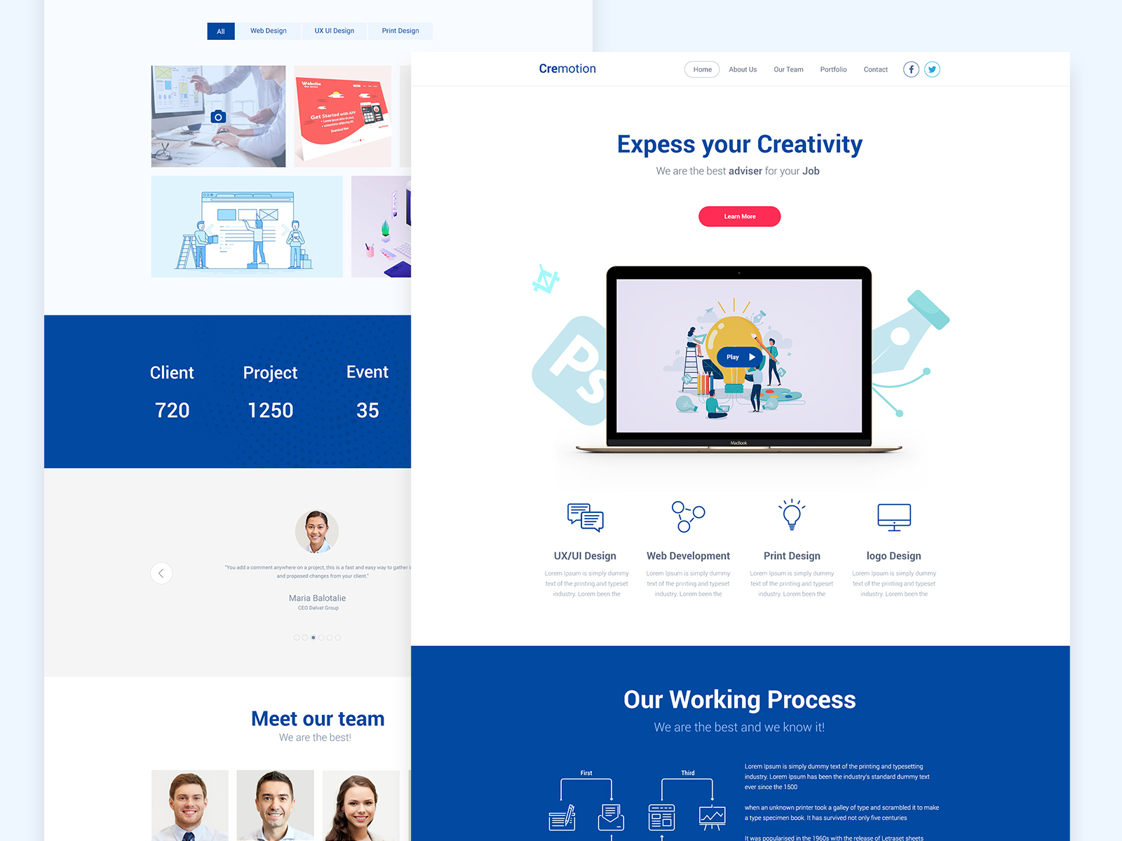 Creative Portfolio Web Homepage By Uturn Themes On Dribbble