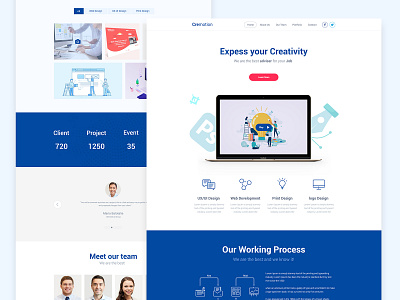 Creative portfolio Web Homepage animation app design flat icon logo political champlain react sass web