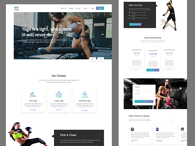 Yoga & Gym Landing page redesign app blog gym home ios logo react redesign sass ui ux web yoga