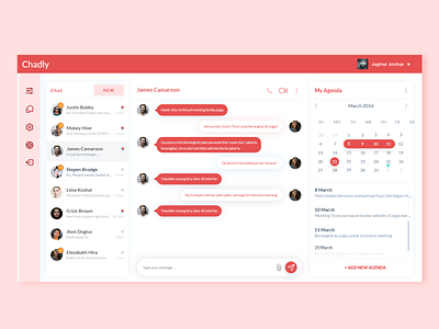 Chat box Admin Template redesign app chat app chatting messenger sass ui ux