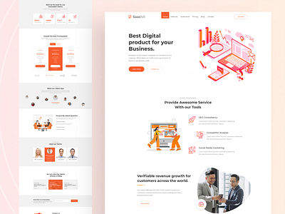 Digital product Landing page redesign app branding design digital product free illustration react sass ui ux web