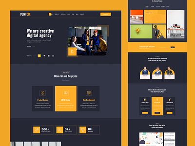 Agency Portfolio Homepage Design agency app blog branding design free portfolio typography ui ux web