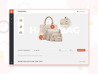 Bag Accessories eCommerce Template app design fashion flat icon react sass ui ux web website