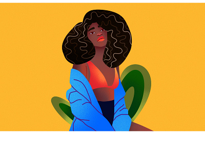 "Hot Fruit" illustration 80s 80s style african woman beach body character design drawing fashion girls hot illustration illustrator sketchbook pro sketchbookpro woman woman illustration