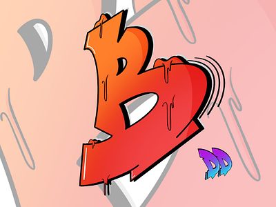 Letter B graffiti style art design digitalart graff graffiti logo procreate