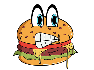 Burger Cartoon Character cartoon cartoon logo graffiti graffiti character procreate