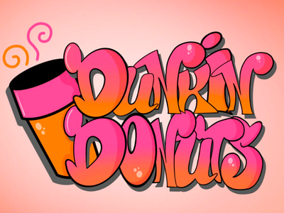 Dunking Donuts Graffiti logo digitalart graffiti graphicdesigner logo procreate