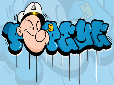 Graffiti popeye design design digitalart graffiti graphicdesigner illustration logo procreate