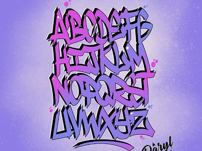 Graffiti A-Z design digitalart fonts graffiti graphicdesigner procreate typography