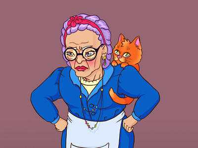 GRANDMA 2d character grandma illustrator