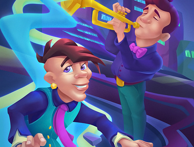 jazzmood_indigo 2d character cartoon ill illustration