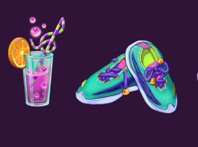 drink and sneakers art cgart icon sneakers