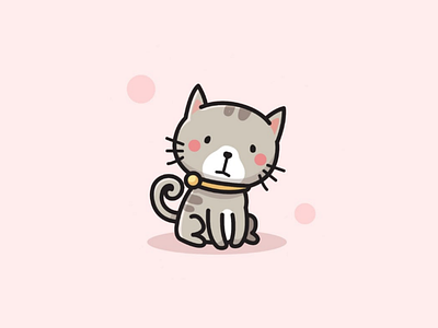 Cute grey kitten adorable animal cartoon cats character cutie design graphic illustration kitten lineart