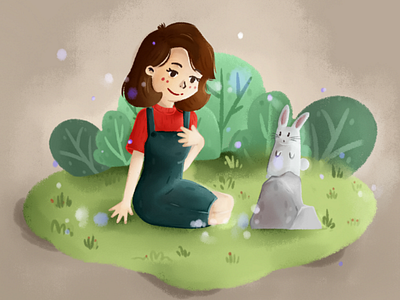 Meet the little bunny bunnyillustration cartooncharacter characterillustration childrenillustration designart illustrationart