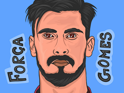 Our thoughts are with André Gomes ❤️🙏 #ForçaGomes art vector everton soccer epl