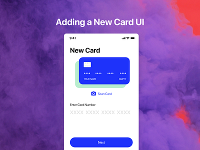Adding a New Card UI - Download Free add card card ui credit card figma free download mobile app ui kit