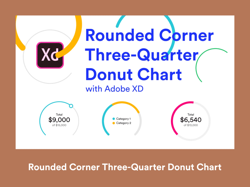 Create Rounded Corner Three-Quarter Donut Chart with Adobe XD chart in xd chart in xd chart ui create with xd donut chart ui design xd tutorial