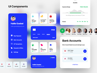 Finance App Components components finance app payment app ui kit wallet app