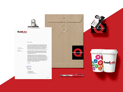 Branding Identity - QuadLabs branding envelope design letterhead mug branding mug design pen branding pen design quadlabs visiting card