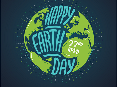 HAPPY EARTH DAY branding design hand drawn icon illustator illustration india logo design photoshop vector