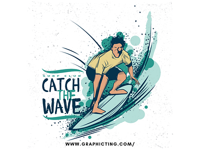 Catch THE Wave Illustration branding design digitalmarketing hand drawn illustator illustration photoshop poster design typography