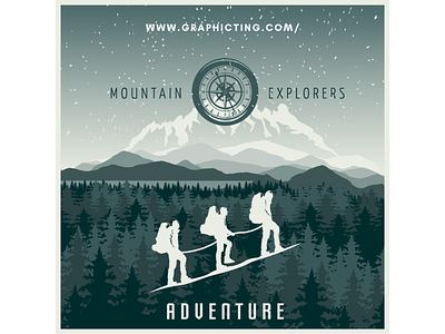 Mountain Explorers are the real nature explorers. branding design hand drawn icon illustator illustration india logo design photoshop vector