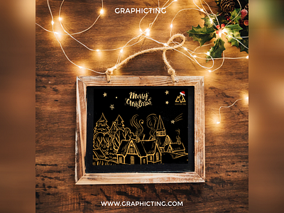 Christmas Frame Mockup branding hand drawn icon illustator illustration india logo logo design photoshop poster design vector