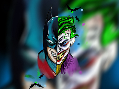 joker vs batman hand-drawn artwork