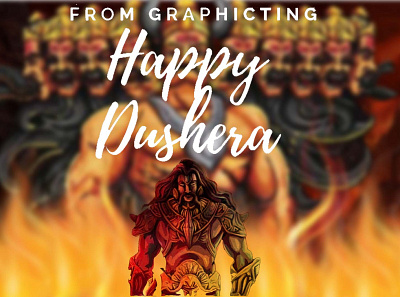 Happy Dushera india photoshop poster design ravan