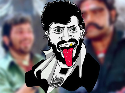 Legend Gabbar design hand drawn illustration movie photoshop