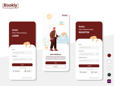 Bookly app book dailyui dailyuichallenge design login mobile app design register sign in sign up ui