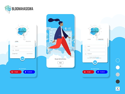 Blogmahasiswa.indo app design login mobile mobile app design register sign in sign up ui